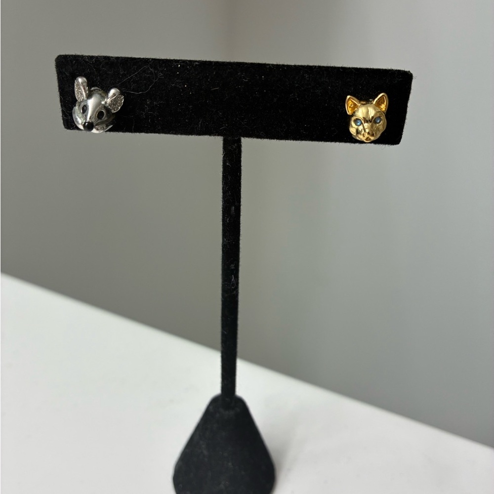 🐱🐭 Kate Spade mismatched Cat & Mouse studs